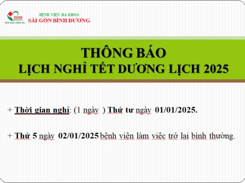 THÔNG BÁO NGHỈ TẾT DƯƠNG LỊCH 2025